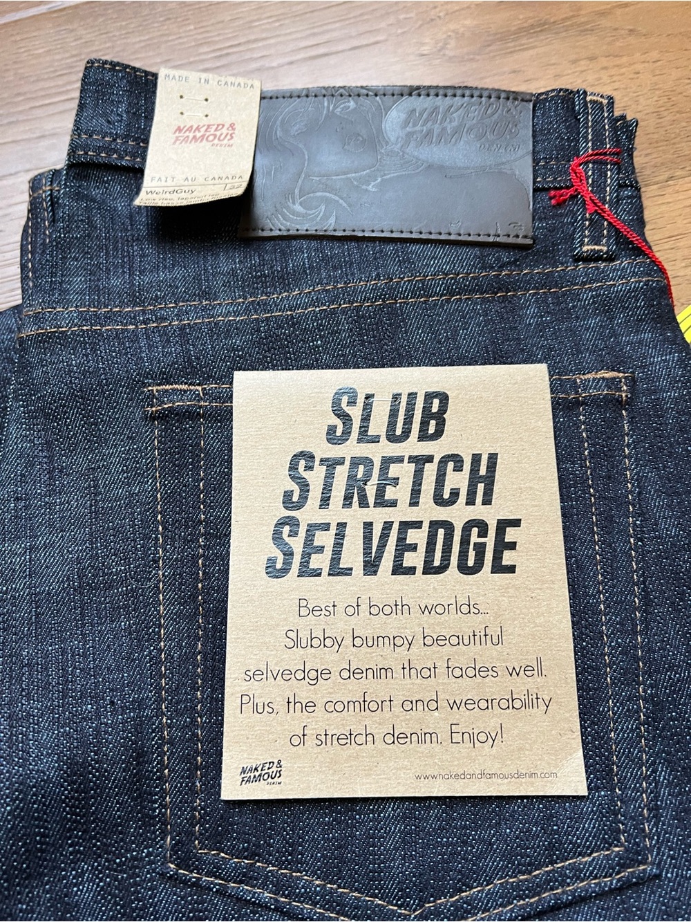 Naked and Famous Slub Stretch Selvedge Jeans Dark Indigo Weird Guy 32 019643 - Picture 2 of 13